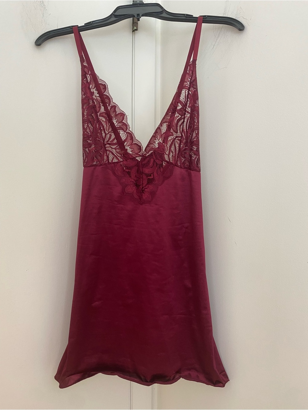 Lace Satin Chemise Slip Vintage Burgundy Coquette Romantic Y2K Goth Glam